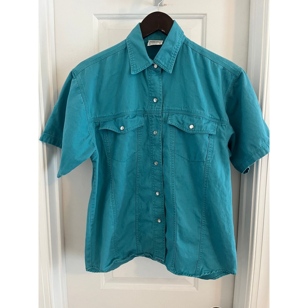 Vintage Jordache Teal Denim Pearl Snap